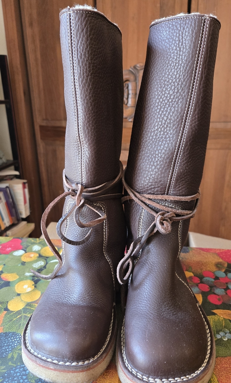 Duckfeet Rich Brown Pebbled Leather Wool Lined Silkebørg Boots